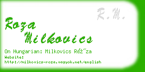 roza milkovics business card